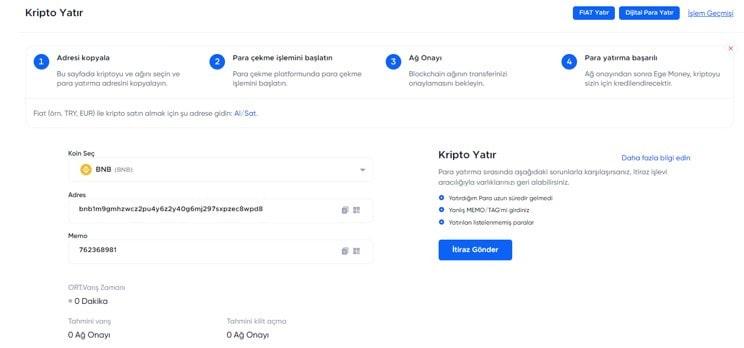 EgeMoney Platformunda Nasıl Kripto Yatırılır?

