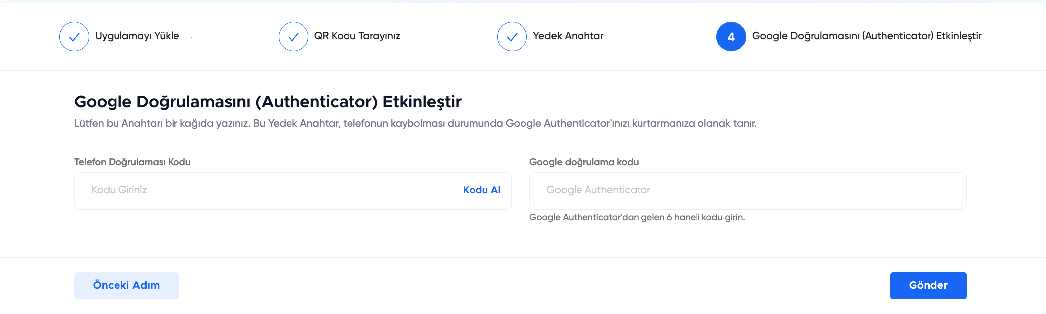EgeMoney Bitcoin Güvenlik ayarları