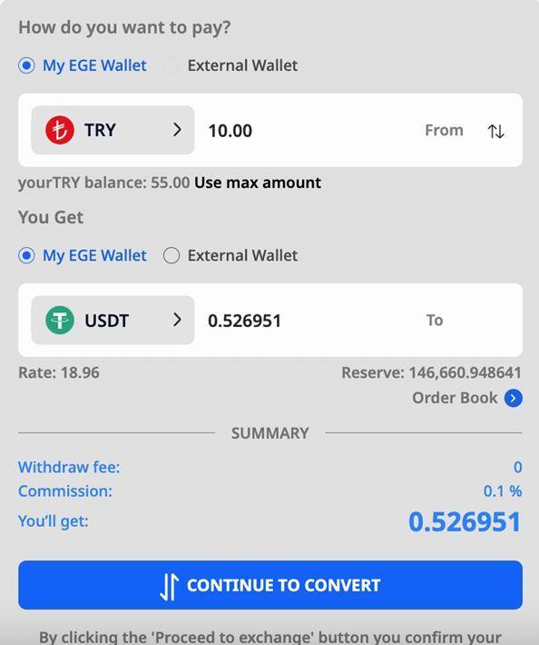 how to rapid convert with Egemoney