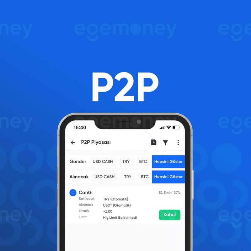 p2p piyasası artık egemoney mobil uygulmasında
