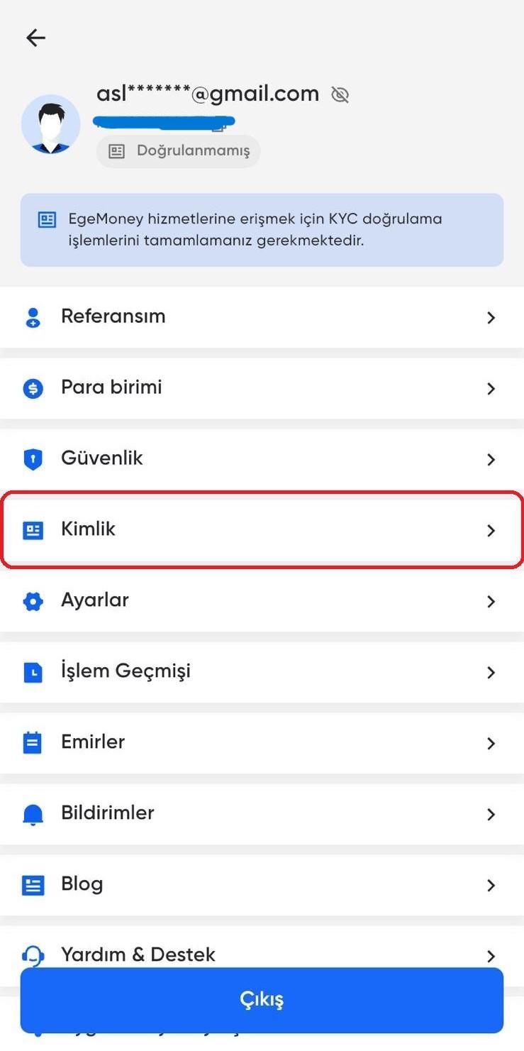 kimlik yükleme